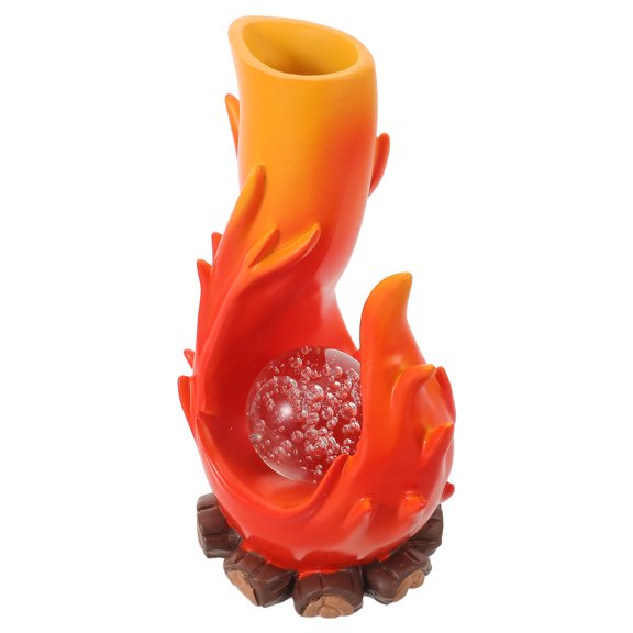 OUNONA Artistic Resin Flame Simulation Vase for Wedding Centerpiece and Boho Style Home Decor