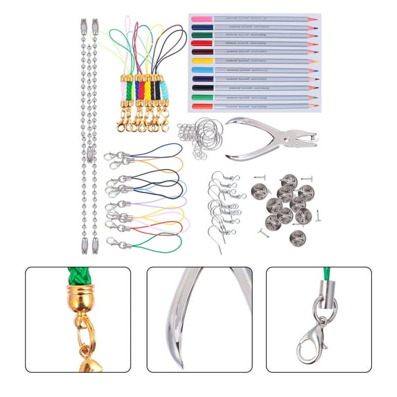 OUNONA 188-Piece Shrink Plastic Craft Kit with Assorted Heat Shrink Sheets for Charms and Projects