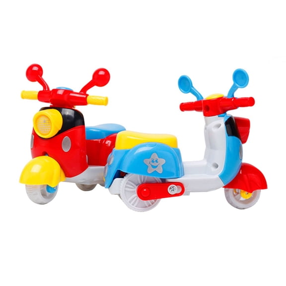 OUNONA Cartoon Motorcycle Toy for Kids Inertia Plastic Assorted Color Great Gift Idea 2pcs