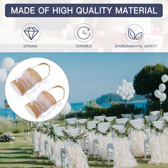 OUNONA Assorted Color Linen Burlap Candy Storage Basket Multifunctional Wedding Storage 2pcs