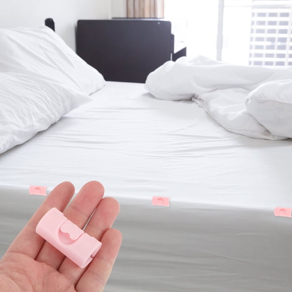 OUNONA Assorted Color Plastic Bed Sheet Clips 24 Pack for Home Fitted Sheet and Food Bag Sealing