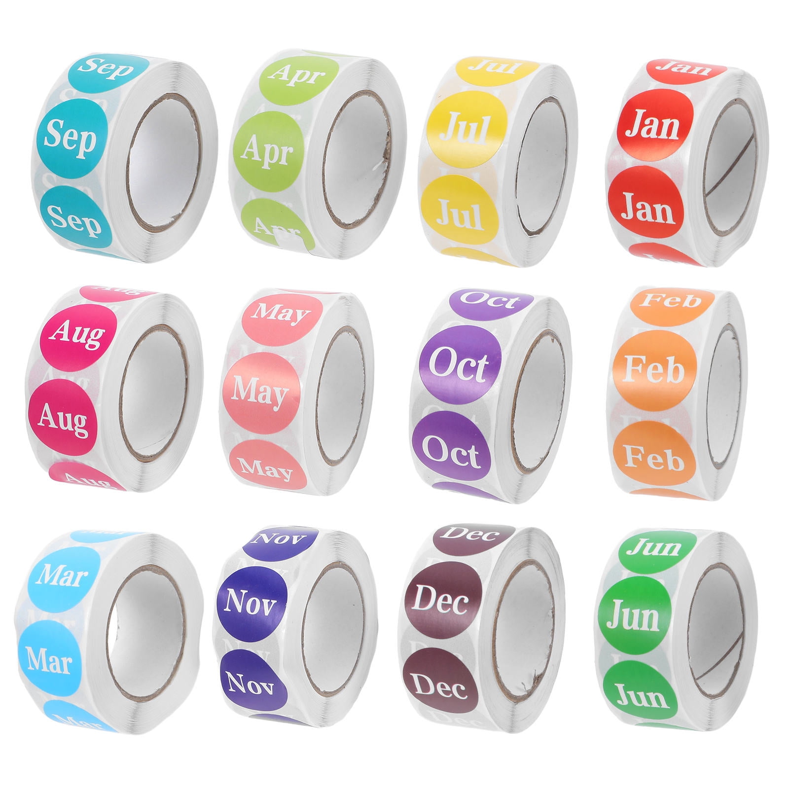OUNONA Assorted Color Round Monthly Planner Stickers for Office, Calendar, and Labeling Use