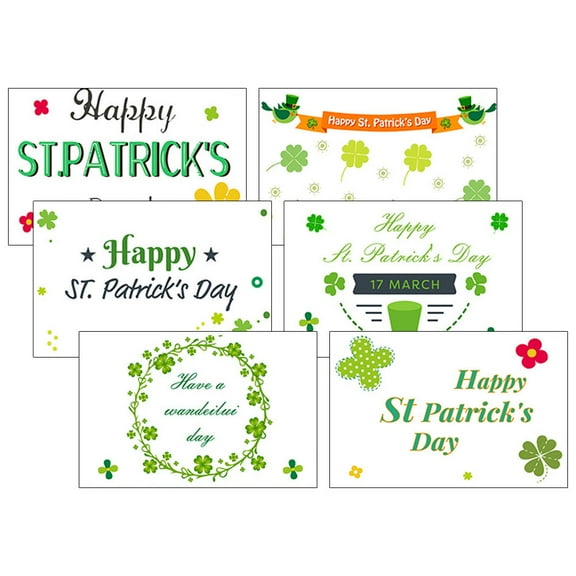 OUNONA Assorted Color St. Patrick's Day Greeting Cards with Envelopes for Gifts 1 Set of Blessing Cards