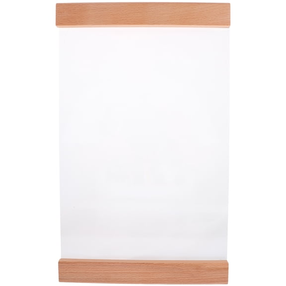 OUNONA Beech Wood Non-Drilling A4 Photo Frame with Content Wall Mount 1 Set