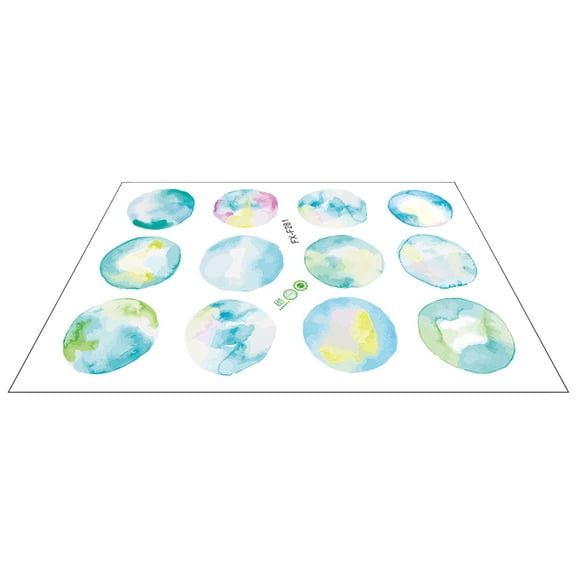 OUNONA Assorted Color Watercolor Bubble Wall Decals Easy to Clean PVC Stickers for Bedroom and Bathroom
