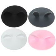 OUNONA Assorted Silicone Rabbit Ear Cup Lids Set 4pcs Reusable Drink Covers for Kids and Friends
