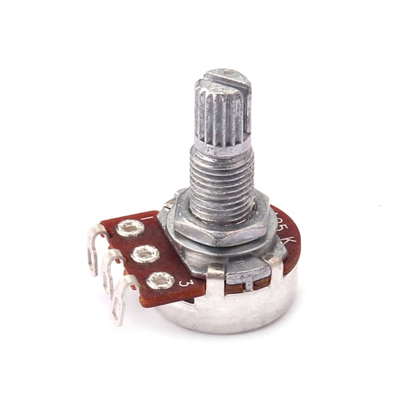 OUNONA Audio Potentiometer A25k OHM Potentiometers Chrome Volume Control for Audio Equipment 1Pack