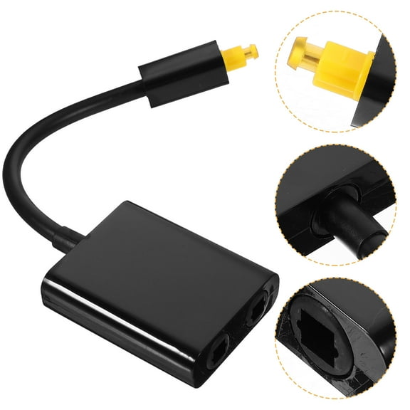 OUNONA Black 1x2 Audio Splitter Digital Optical Converter with Non Magnetic Shell for Audio