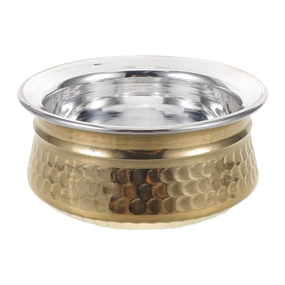 OUNONA Decorative Golden Indian Style Pot for Stove Cooking and Serving Indian Cuisine