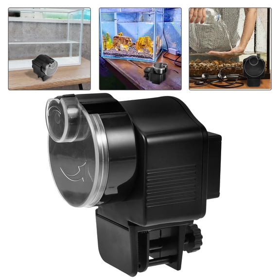 OUNONA Automatic Fish Feeder Small Tank Black Durable Reusable Feeding Machine