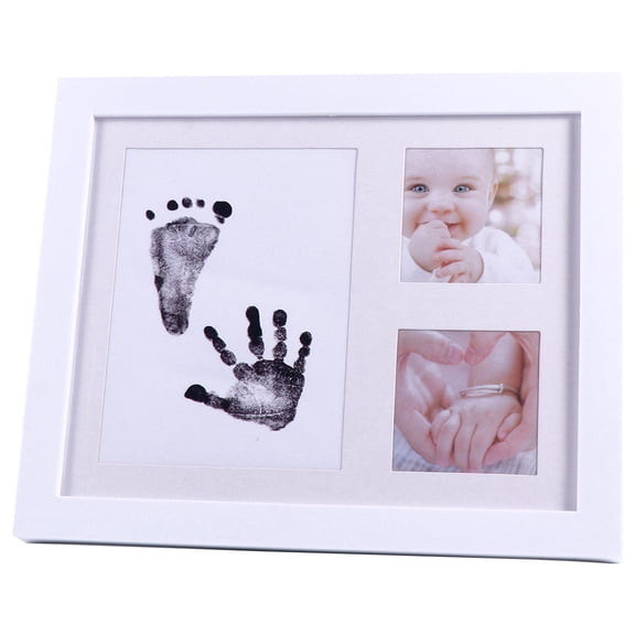 OUNONA Baby Handprint Frame with White Sticker for First Year Photo, Growth Record Keepsake, 1 Piece