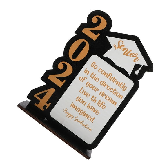 OUNONA Black Wooden Photo Frame for Graduation with Elegant Design 6.5 Inches