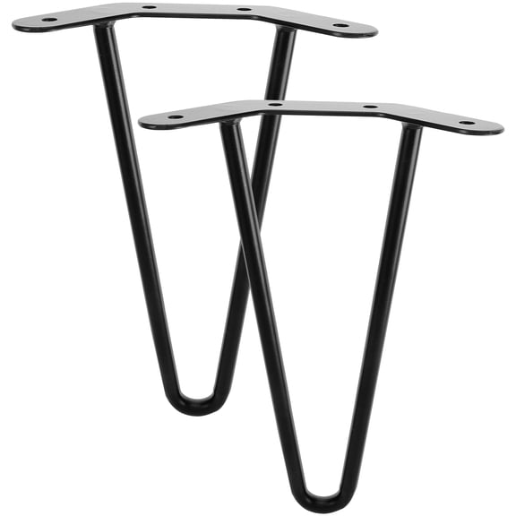 OUNONA 2Pcs Black Metal Hairpin Legs Strong End Table Legs Rust Resistant