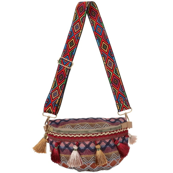OUNONA Bag Shoulder Ethnic Bohemian Crossbody Totestyle Handbag Polyesterhandle Classic Prom Bag