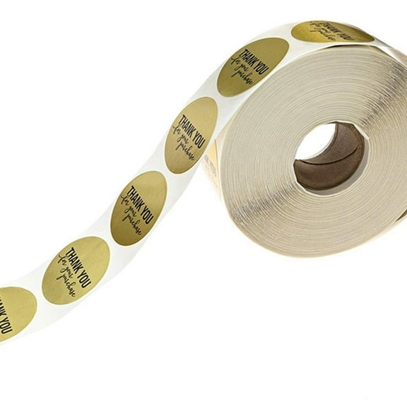 OUNONA  Baking Packing Label Thank You for Popping by Stickers Round DIY Handmade