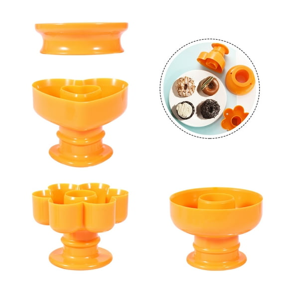 OUNONA 4Pcs Sturdy Yellow Plastic Donut Molds Creative Baking Utensils for Bread