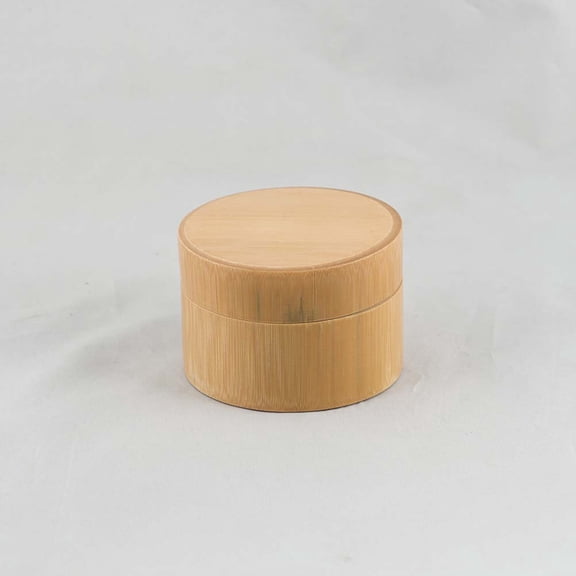 OUNONA Bamboo Matcha Canister for Tea Leaves Storage Made of Timber Khaki Color 3.5 Inches Diameter