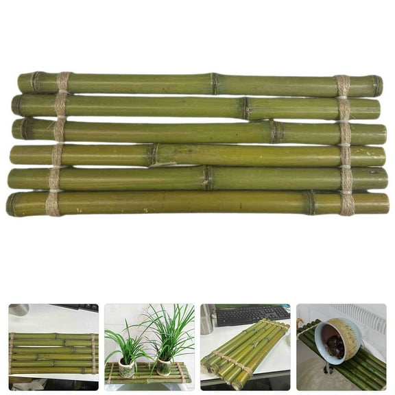 DRAFIDEEP Fish Tank Landscaping Ornament Green Bamboo Natural Style 1Set 13.8x5.9in