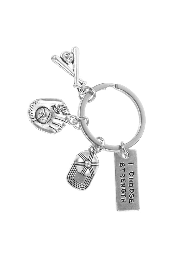 Baseball Themed Keychain Made from Alloy in Silver Color for Key Use 1 Piece