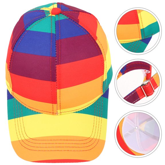 OUNONA Baseball Hat Stripe Pattern Peaked Cap Decoration Sun Hat Accessory For Men Women