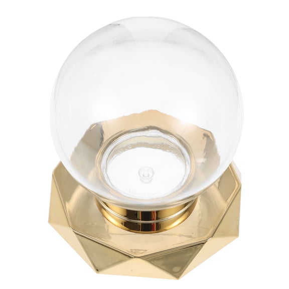 OUNONA Baseball Memorabilia Display Case with Clear Cover and Decorative Plated Gold Base