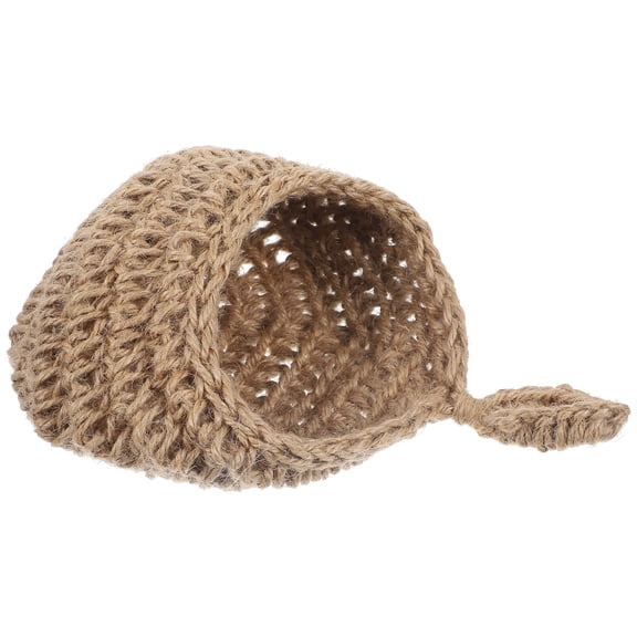 OUNONA Coffee Jute Wall Basket Bohemian Style Multi-Purpose Kitchen Storage Organizer for Home Decor and Small Items