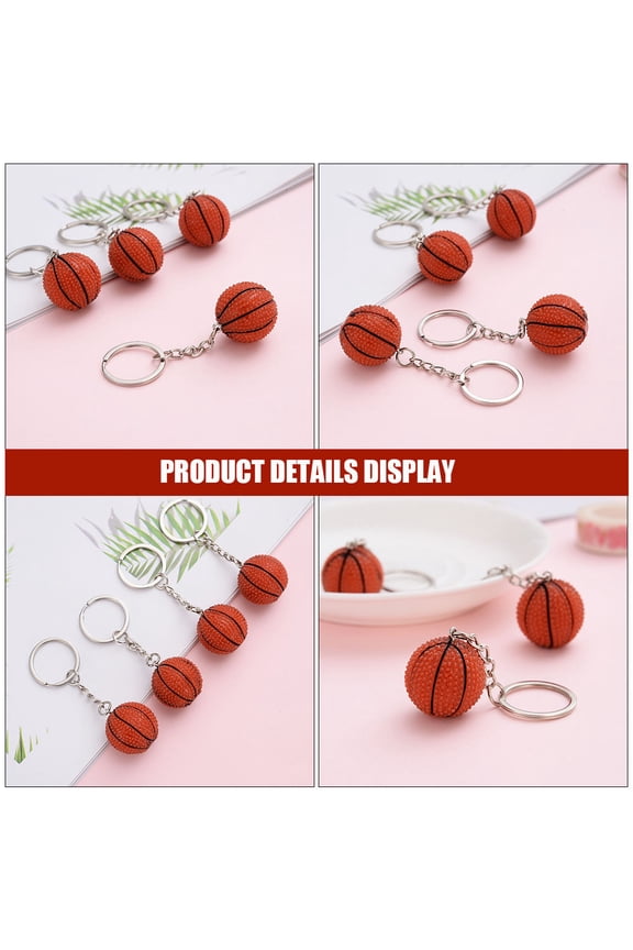 Basketball Keychain -Themed Multi Resin Keyrings 1 Piece Bag Charm for Everyday Use and