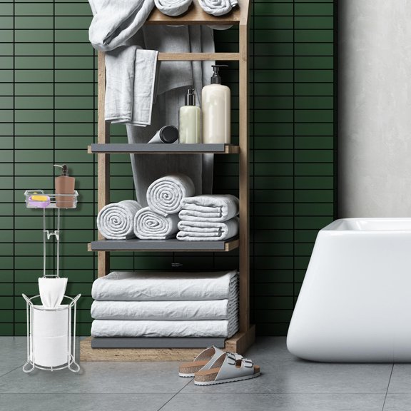OUNONA Bathroom Organiser Basket Tissue Holder Roll Paper Rack 59X18.8cm