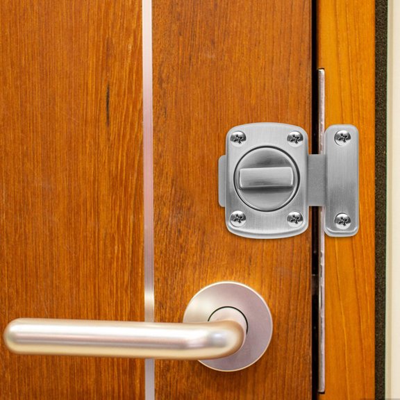 OUNONA Bathroom Partition Door Latch Quick Locking Silver Zinc Alloy 1Pack