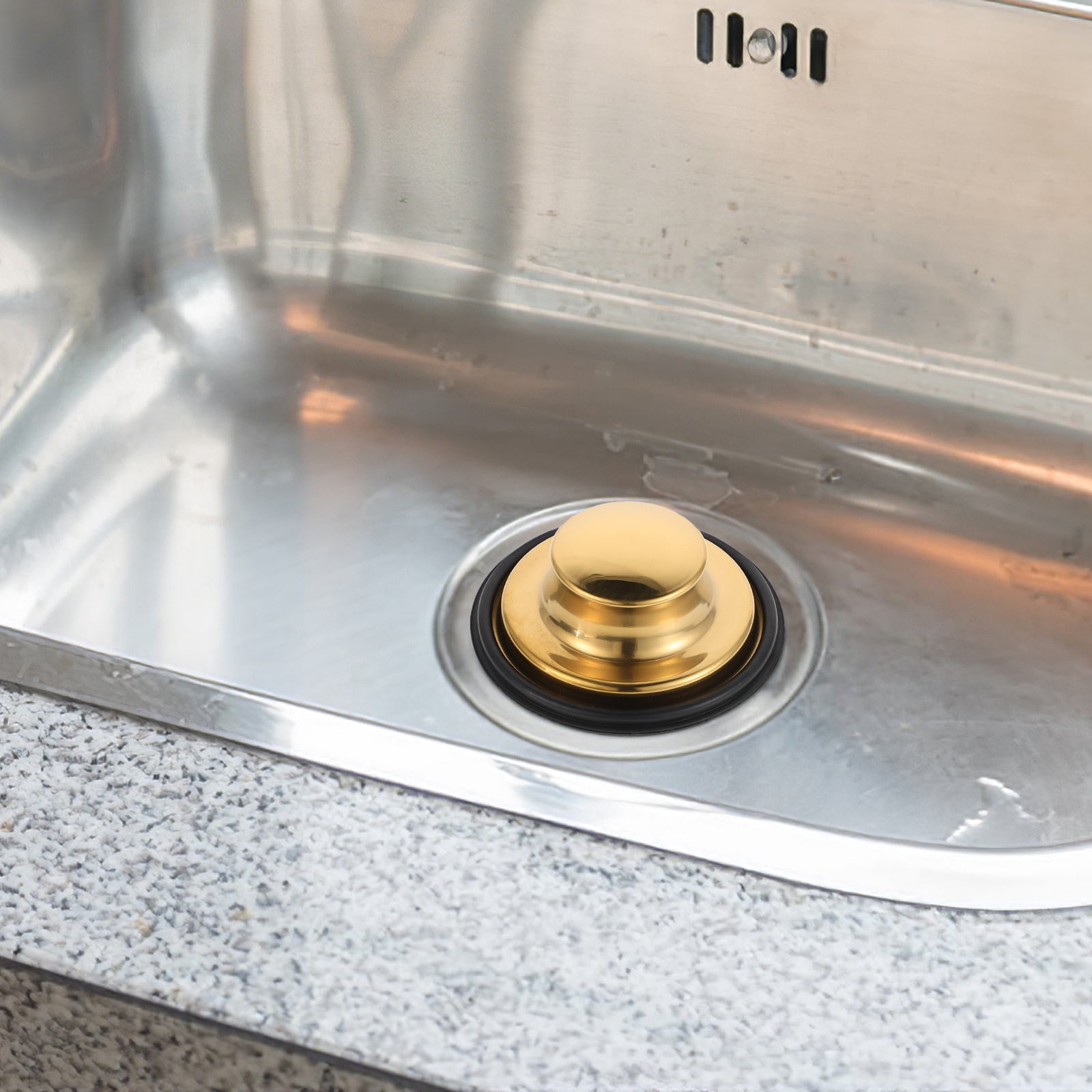 OUNONA Bathroom Sink Stopper Rubber Drain Plug Silicone Drain Plug Hair Stopper Suitable for Kitchen Sink and Bathtub Drains Golden