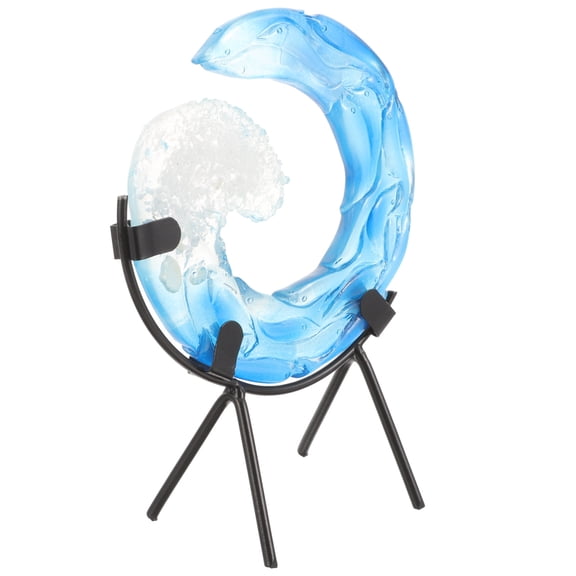 OUNONA Beach Decor Waves and Spray Ornaments Wave Statue 11.5x11.5cm