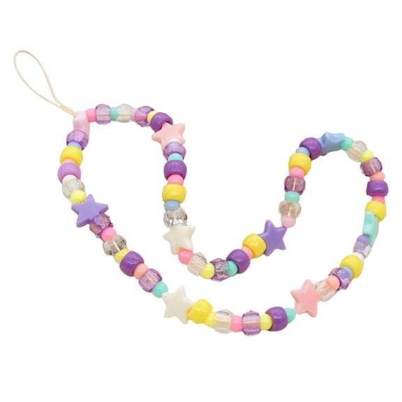 OUNONA Beads Mobile Phone Bracelet Lanyard Decorative Phone Strap Child 27CM