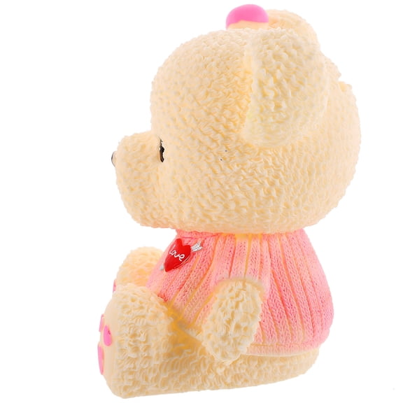 OUNONA Aesthetic Money Bank Bear Shape Pink Design 1Set Coin Storage