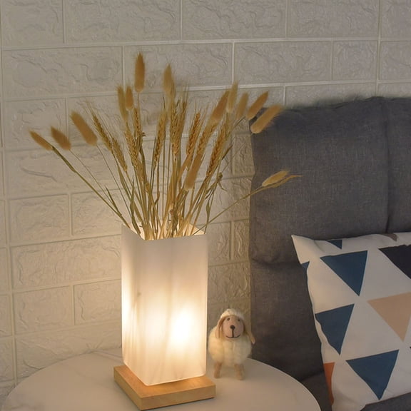 OUNONA Bedside Lamp Touch Control Decorative Decoration Vase Table Light White