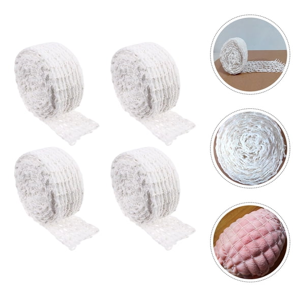 OUNONA Beef Netting Roll for Sausage Making and Wrapping Meat Lightweight Polyester White 4pcs