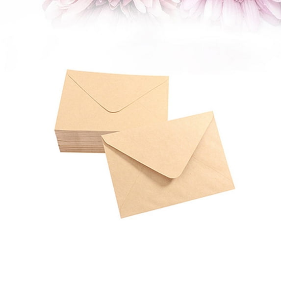 OUNONA Beige Mini Envelope for Card Letters Made of Good Quality Paper Great for Storage and Parties 50pcs