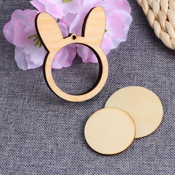 OUNONA Beige Wooden Mini Cross Stitch Frame for Embroidery Decoration Easy DIY Craft Kit 4.5 Inches