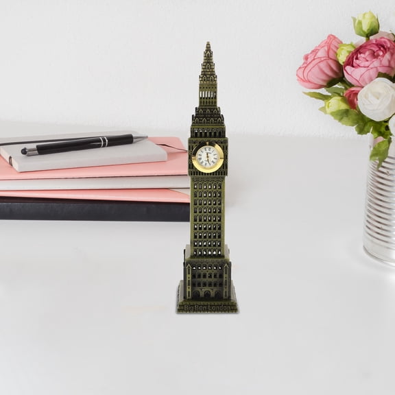 OUNONA Big Ben Replica Statue for Decoration Alloy Material Classic Design 6 Inch
