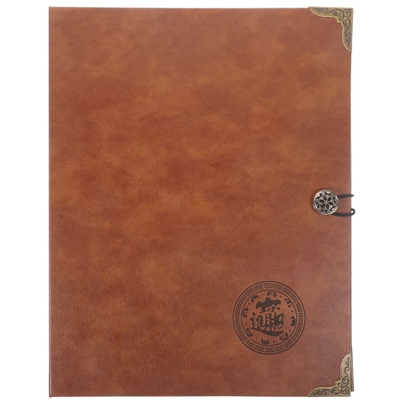 OUNONA Album for Cash Storage for Currency in Brown PVC 1 Set