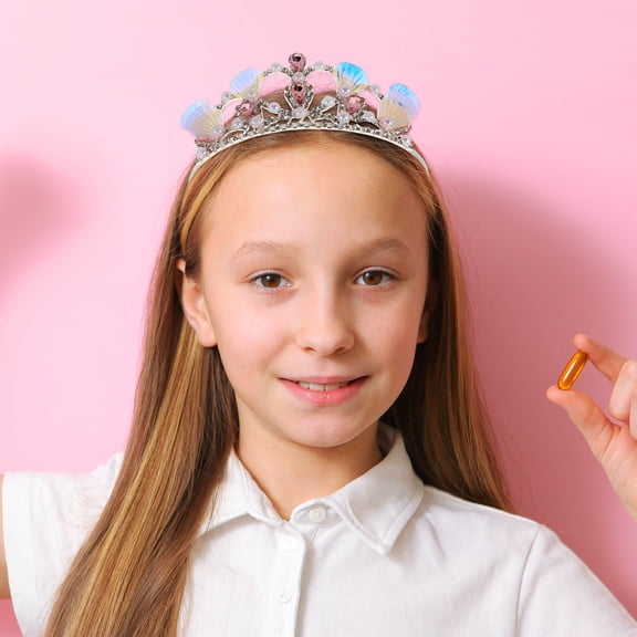 OUNONA Birthday Party Tiara Silver Alloy Rhinestone 1Pack Crown Shape Princess Style Costume Decoration