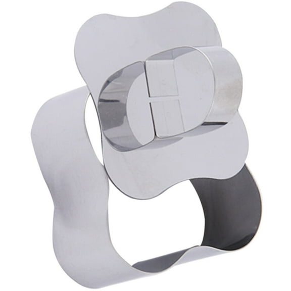 OUNONA Stainless Steel Cookie Cutter Mold with Pusher for Cakes Biscuits and Decorative Vegetable Slicing