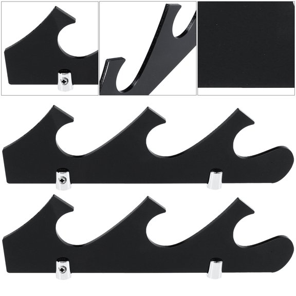 OUNONA Black Acrylic Sword Display Shelf Wall Hanging Organizer for Home Use Durable Storage Stand 2pcs