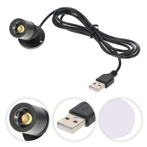 OUNONA Black Aluminum Alloy Spotlight with USB Interface for Home Display Adjustable Angle and High