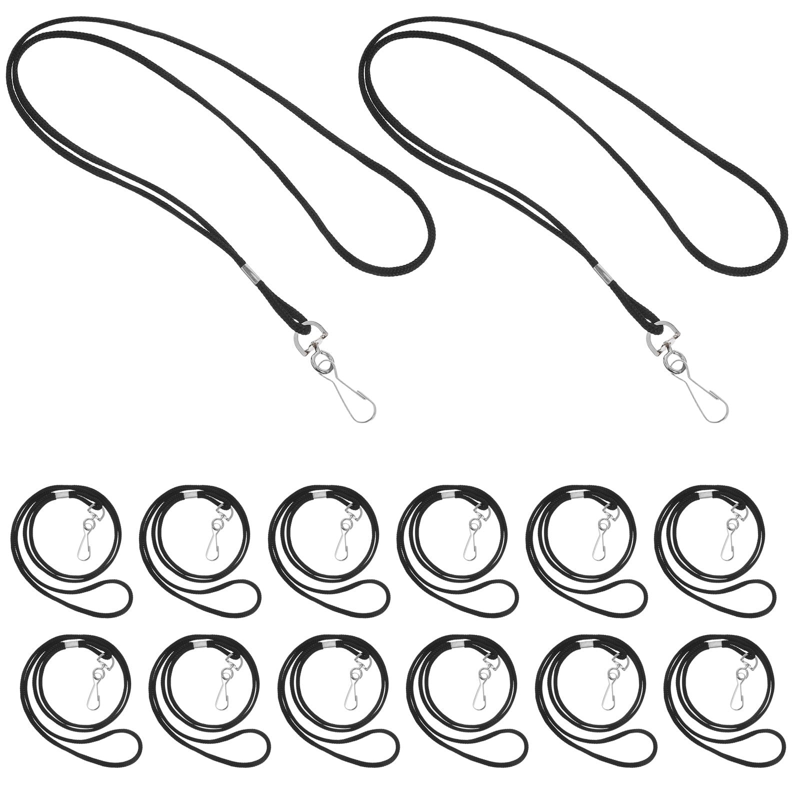 OUNONA 100Pcs Professional Black Id Card Lanyard with Quick Release Buckle for School and Work Settings