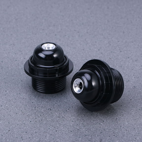 OUNONA Black Bakelite Round Light Bulb Socket Holder for Lighting with Screw Terminals 10 Pieces