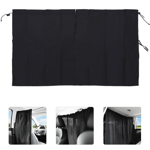 OUNONA Black Car Interior Privacy Curtain Removable Sun Shade for Front and Partition