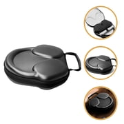 OUNONA Black EVA Earbud Case with Multiple Storage Compartments, Travel Organizer for Earphones, Chargers, and Accessories