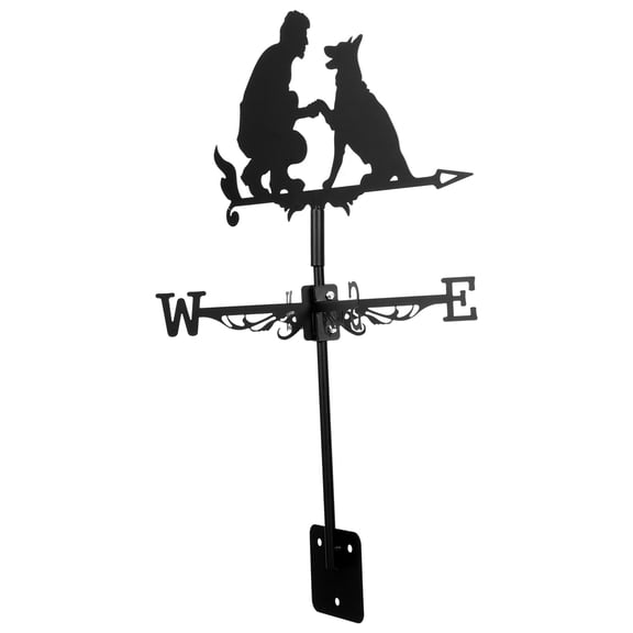 OUNONA Black Garden Weather Vane Vintage Style Roof Wind Direction Indicator for Outdoor Decor