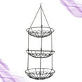 thumbnail image 1 of OUNONA Black Iron Fruit Basket for Kitchen Storage Use with Detachable 3 Tier Design and Hollow Bottom 360 Degrees Rotated Hook, 1 of 8