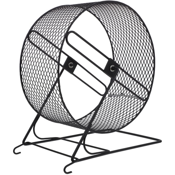 OUNONA Silent Hamster Exercise Wheel, Sturdy Iron, Black, Fun and Quiet for Small Pets